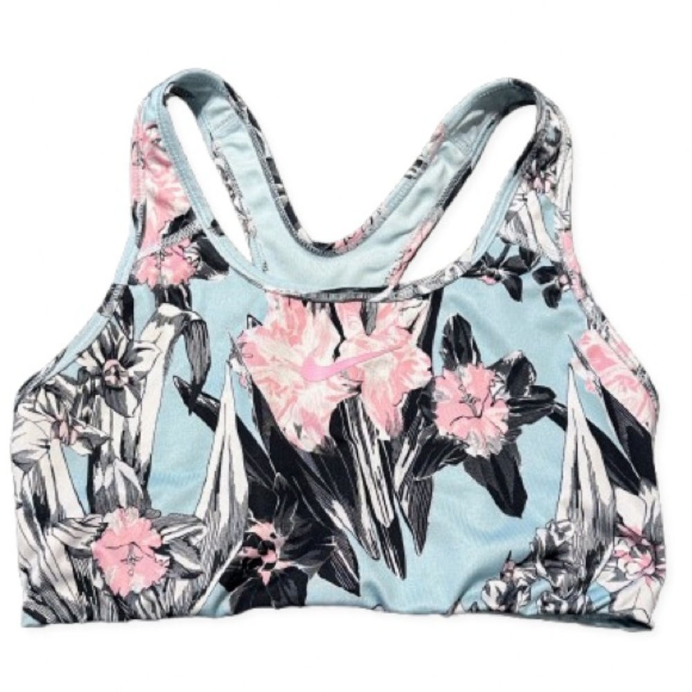 Nike Dri-FIT Medium Support Sports Bra Floral Print | Size M